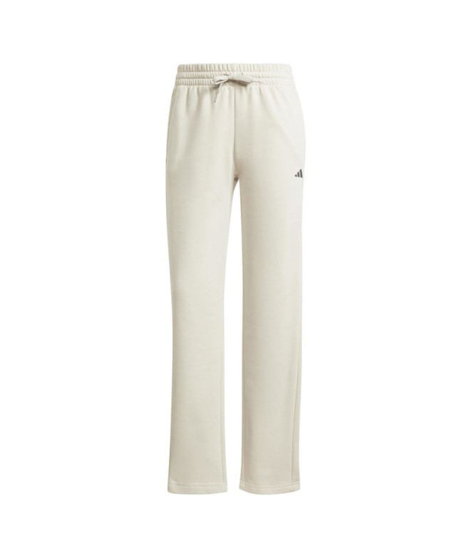 Pantalones adidas Essentials Small Logo Feel Cozy Open Hem Mujer Beige