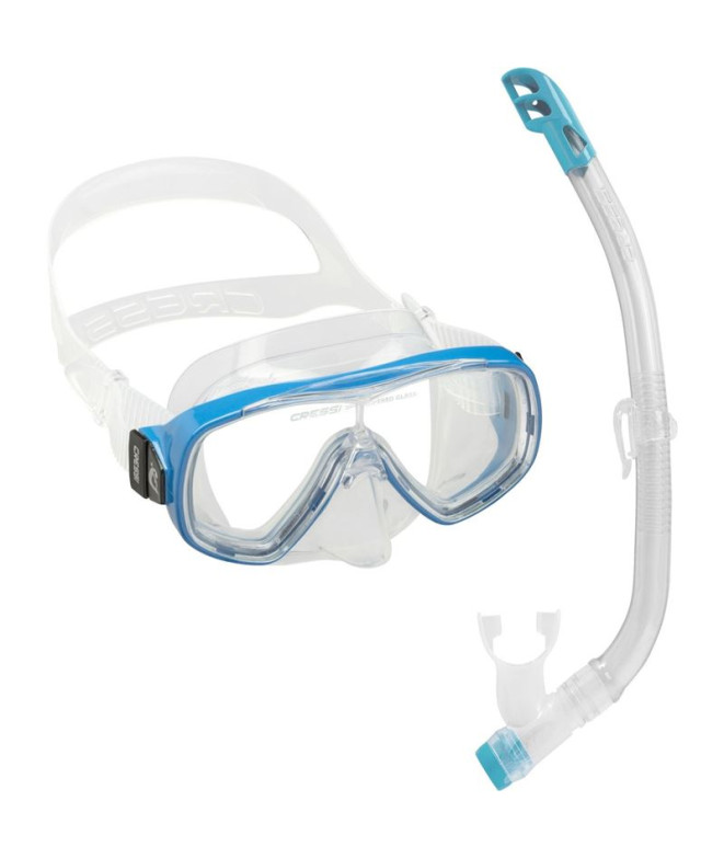 Kit Mergulho Infantil de Cressi Ondina Vip Transparent Blue