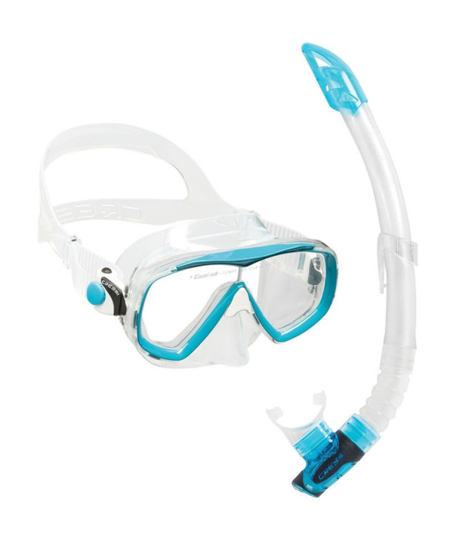 Kit Plongée de Cressi Estrella Vip Transparent Aquamarine