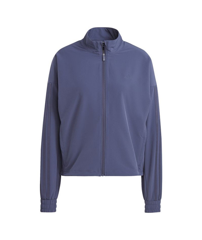 Sudadera de Fitness adidas Pacer All Gym Tonal 3 Bandas Woven Mujer Azul