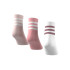 Meias adidas Infantil 3 Bandas almofadadas Sportswear Mid Cut 3 Pares Branco