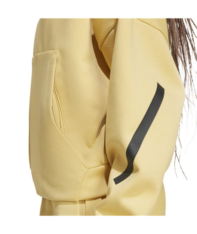 Casaco adidas Z.N.E. Full Zip Hoodie Mulher Aveia