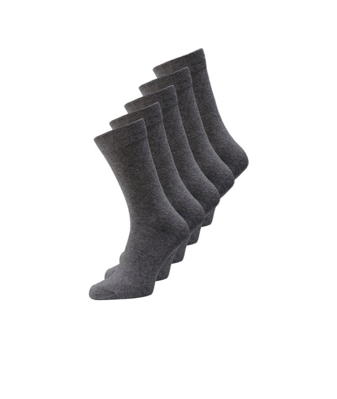 Chaussettes Pack Jack and Jones Jacjens 5 Gris foncé Mélange Homme