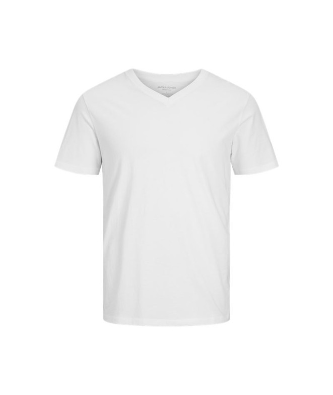 Camiseta Homem Jack & Jones eorganic Basic Gola em V Branco