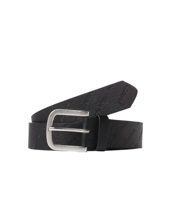 Ceinture Jack and Jones Jacharry noir gaufré Homme