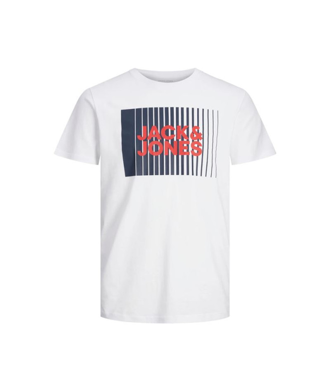 Camiseta Infantil Jack & Jones corp Logo Play Branco