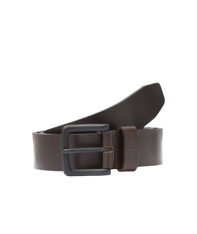 Cinturón Jack & Jones Jacroma Leather Hombre Black Coffee