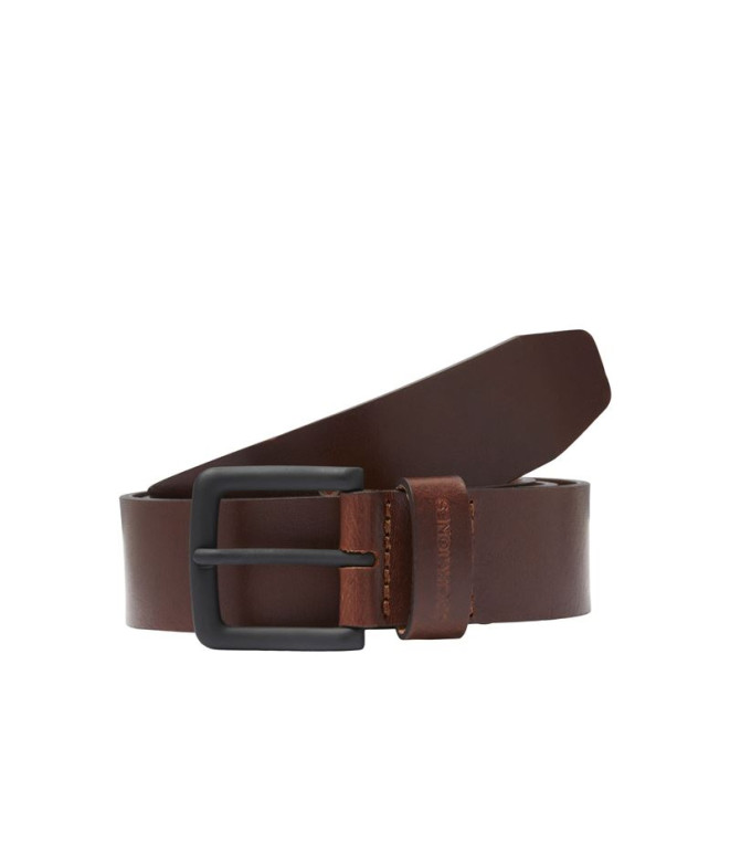 Cinturón Jack & Jones Jacroma Leather Hombre Brown Stone