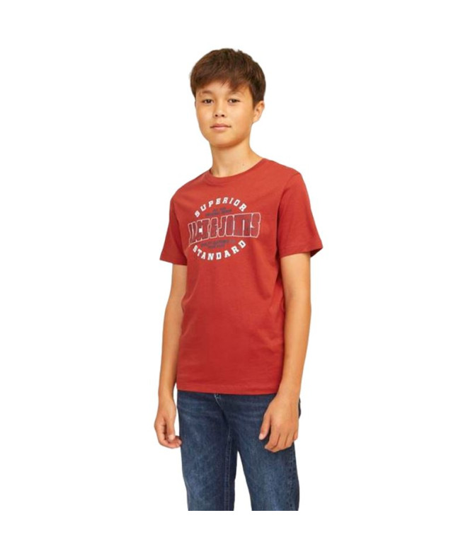 Camiseta Jack and Jones elogo Oneck 2Col 24/25 Red Ochre Infantil