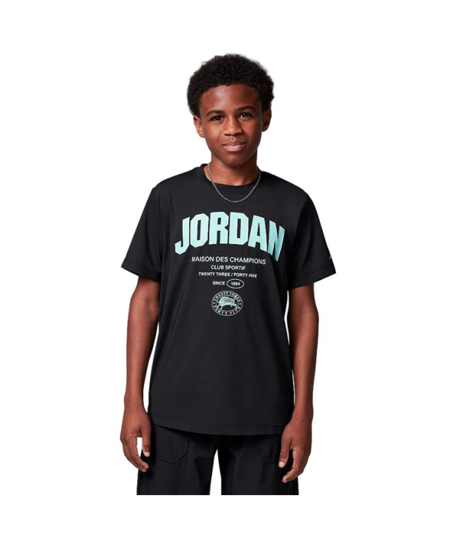 Camiseta Nike Menino T-shirt Jordan Jdb Des Champions Ss Preto