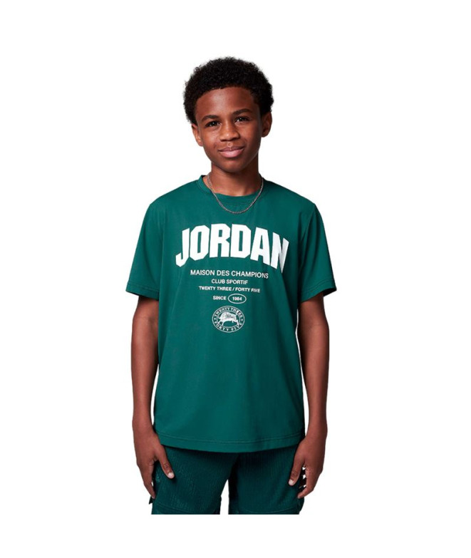 Camiseta Nike Menino T-shirt verde Jordan Jdb Des Champions Ss