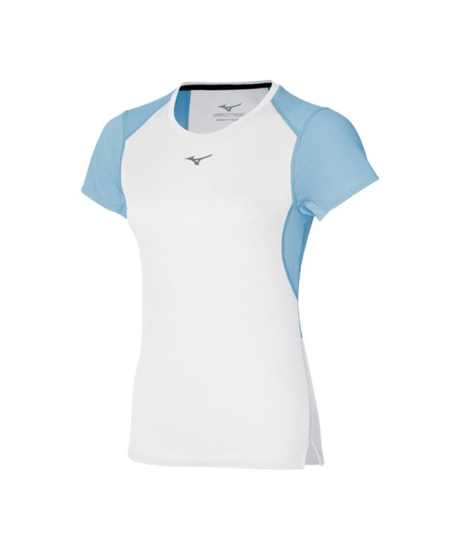 Camiseta Running Mizuno Mulher de Dryaeroflow Tee Broken White