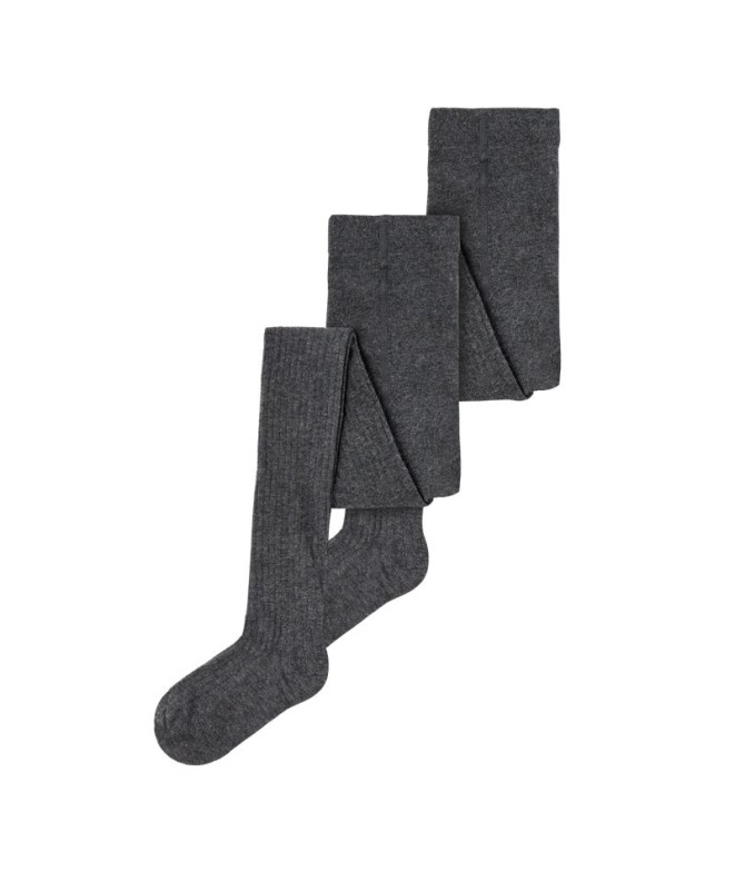 Chaussettes Name it nyhose Rib 2P Dark Grey Melange