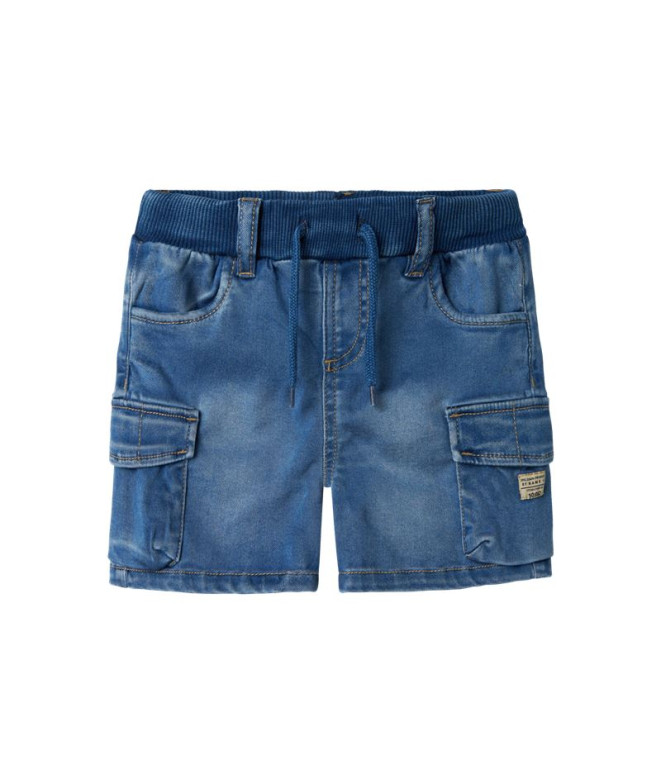 Pantalons Décontracté Name It mben Baggy L 8610-To Bleu Denim Enfant