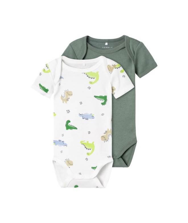 Mono name it m 2P Wild Lime Dino Laurel Wreath Bebés