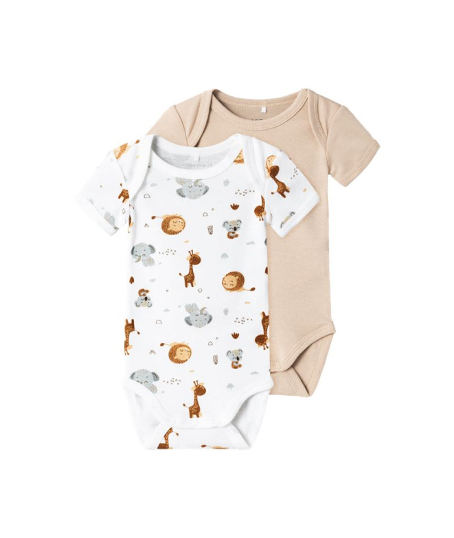 Mono name it ody 2P Beige Animal Bright White Bebés