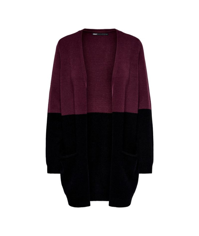 Moletom Only queen Long Cardigan Windsor Vinho Mulher