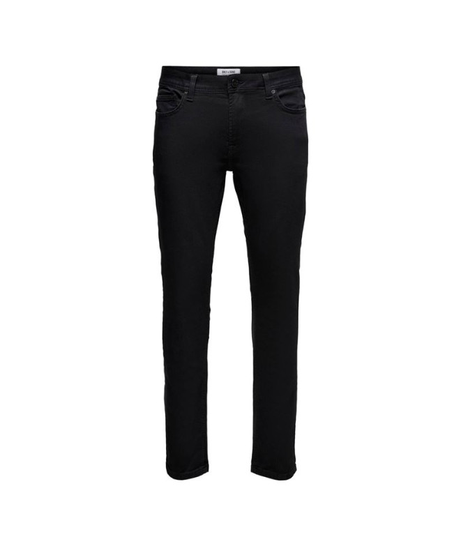 Calça Homem Only & Sons tear Slim Preto Jog 1418 Pim Ganga preta