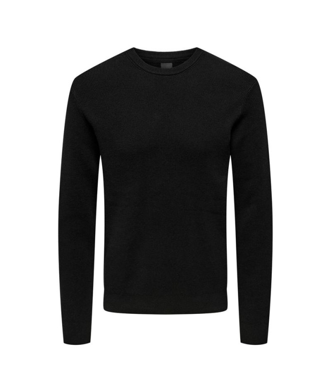 Sweat Only & Sons phil Reg 12 Struc Noir Homme