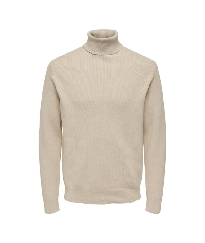 Sudadera Only & Sons phil Reg 12 Struc Roll Silver Lining Hombre