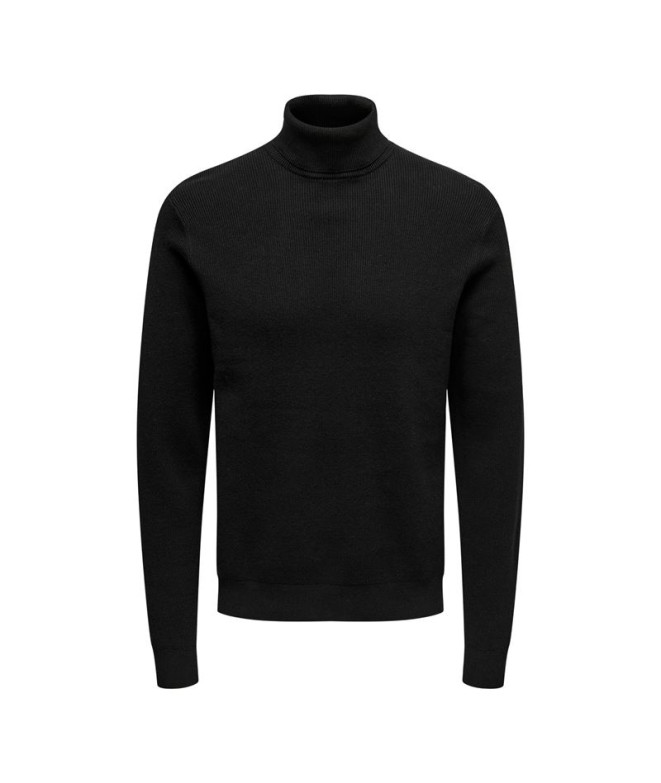 Sudadera Only & Sons phil Reg 12 Struc Roll Black Hombre