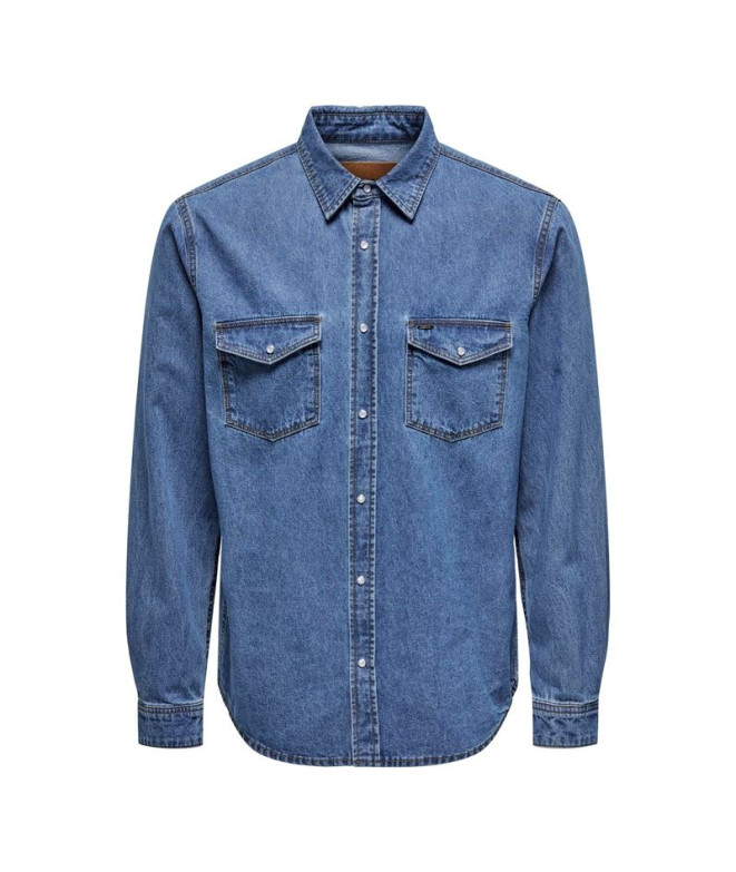 Camisa Only & Sons bane 3247 Hombre Medium Blue Denim
