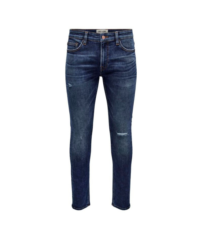 Calça Calças de ganga Only & Sons Slim D. Blue 4254 em tear azul escuro Homem