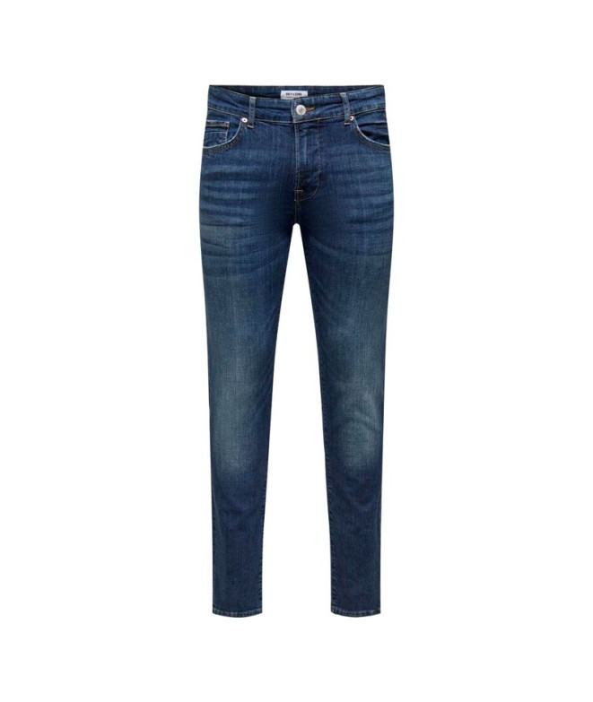 Calça Only & Sons tear Slim Db 4514 A14 Ganga azul escura Homem