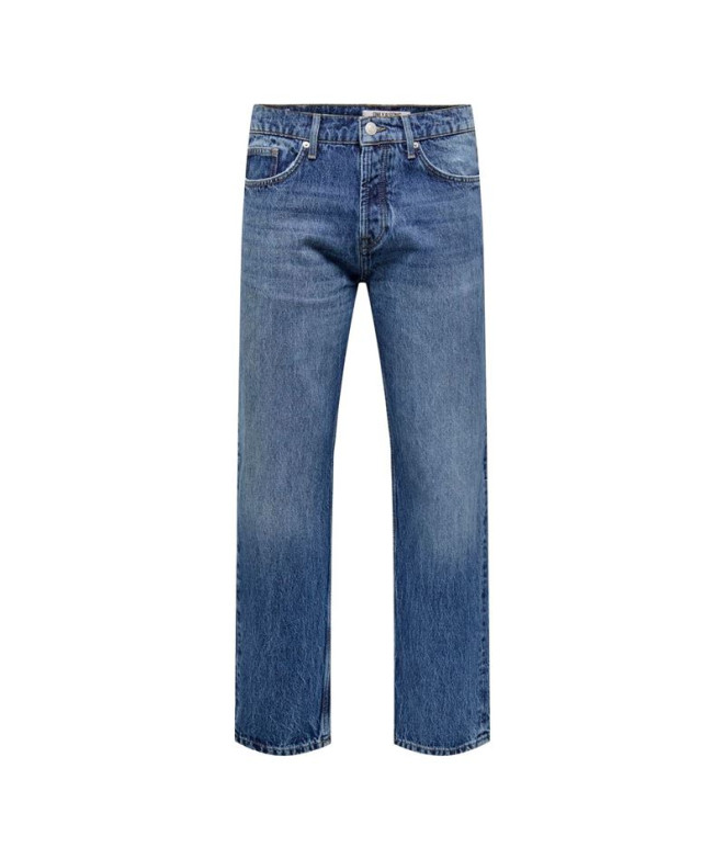 Calça Only & Sons edge Straight Mb 4939 Azg Medium Blue Denim Homem