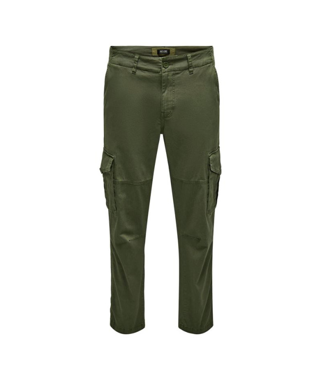 Calça Only & Sons dean Life Tap Cargo 0032 Olive Night Homem