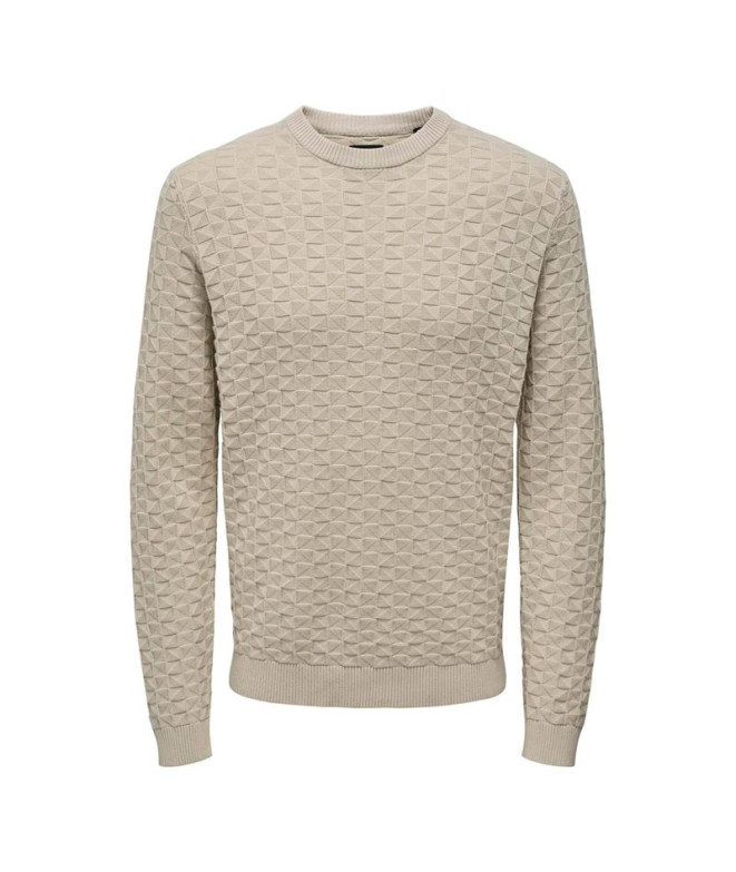 Sudadera Only & Sons kalle Reg 12 Struc Silver Lining Hombre