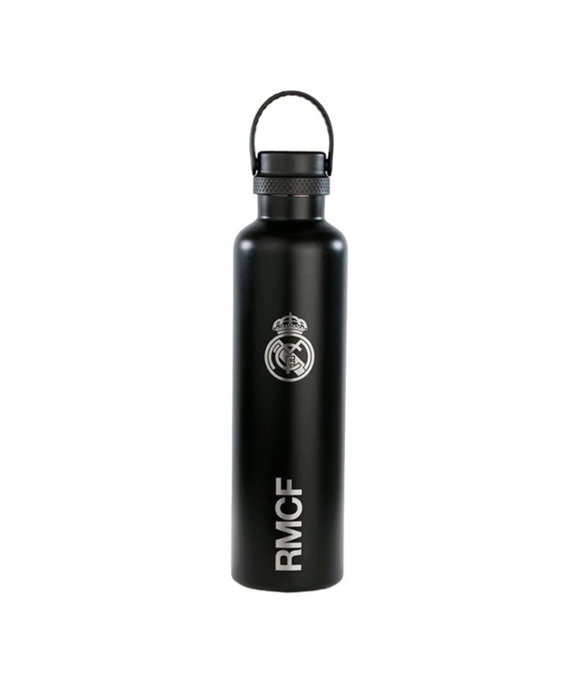 Botella Termo Runbott Real Madrid- Escudo1L Negro
