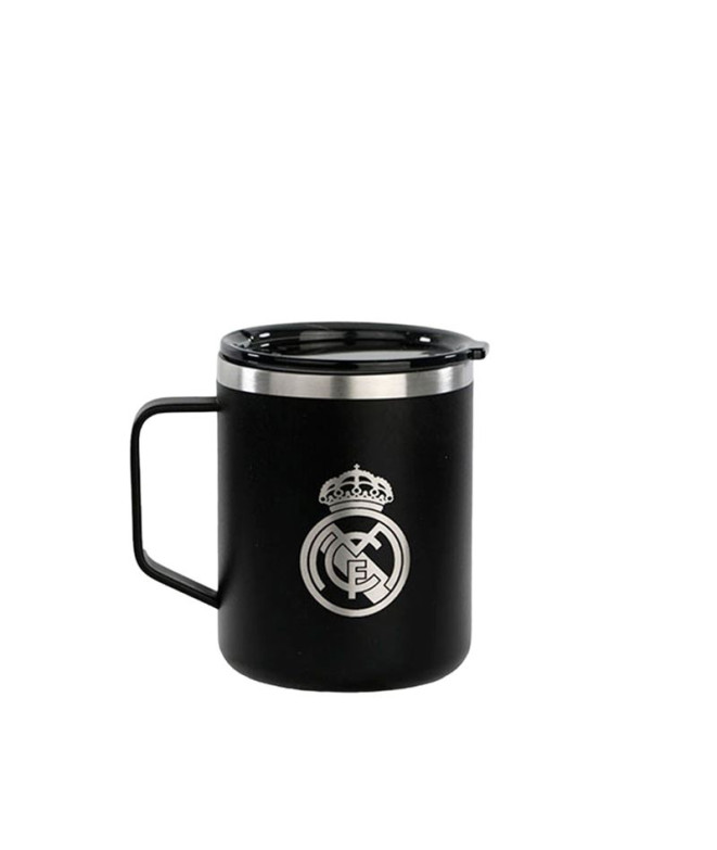 Caneca Termo Escudo Caneca Runbott Real Madrid 400 ml preta