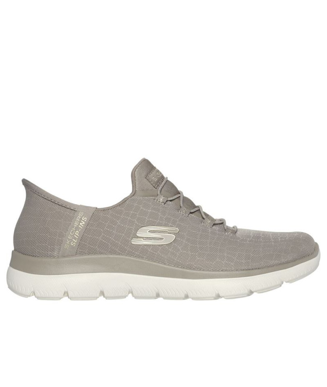 Sapatilhas Skechers Cimeiras Bege Mulher