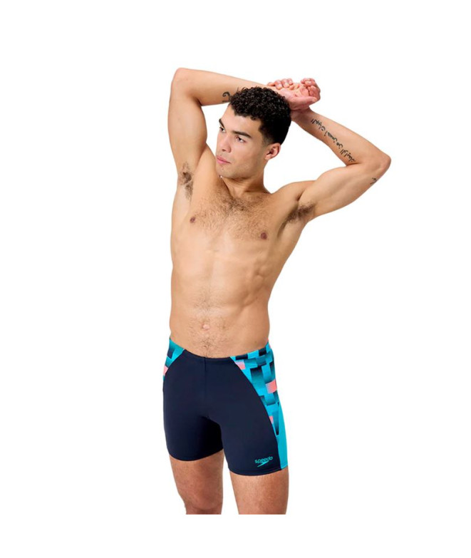 Fato de banho Natação Speedo de Eco End+ Max Splice Mid Jammer Azul-marinho