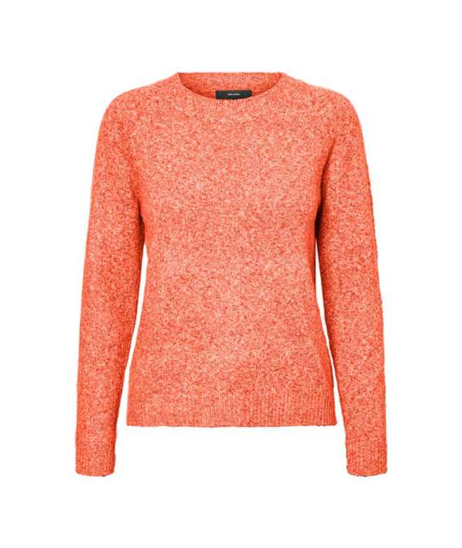 Moletom Vero Moda doffy O-Neck Tangerine Tango Mulher