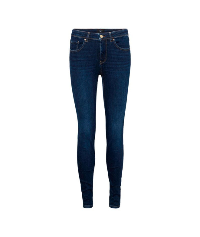 Pantalons Vero Moda lux Mrlim Jeansi347 Bleu foncé Denim Femme