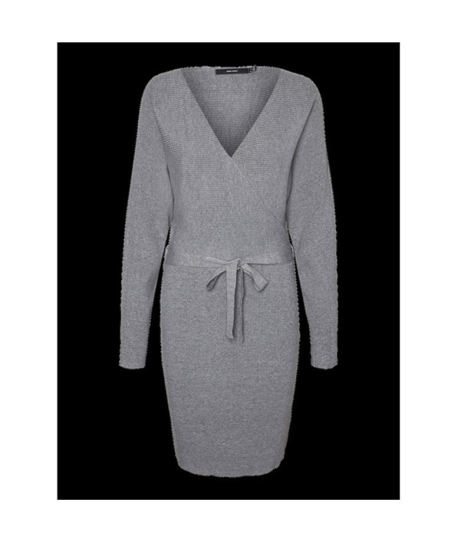 Robe Vero Moda hollyrem col V Mélange gris moyen Femme