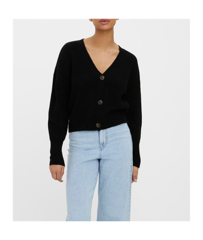 Sudadera Vero Moda lea V-Neck Cuff Cardin Black Mujer