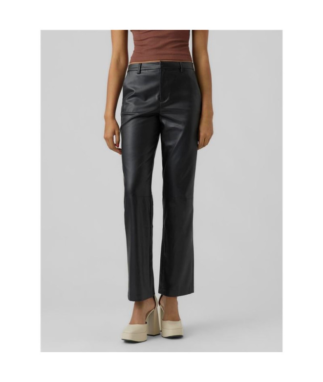 Pantalones Vero Moda olympiazamira Mwtraight Pl Black Mujer