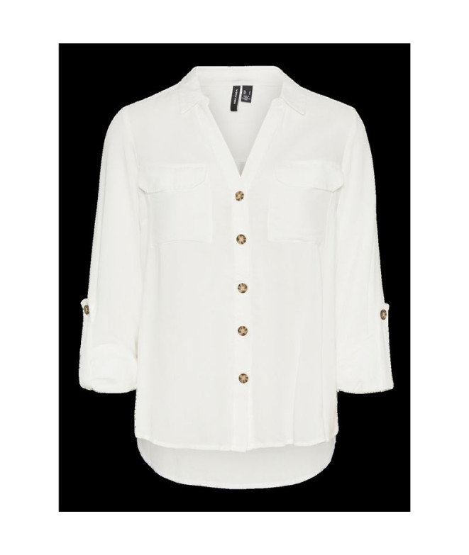 Camisa Vero Moda bumpy New Tll Snow White Mulher