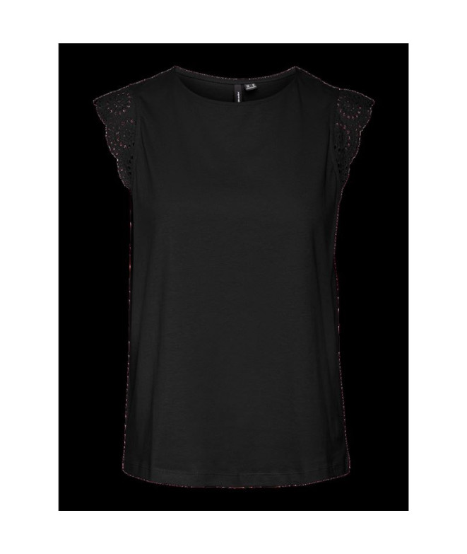 Camiseta Vero Moda Vmemily Sl thering Preto Mulher