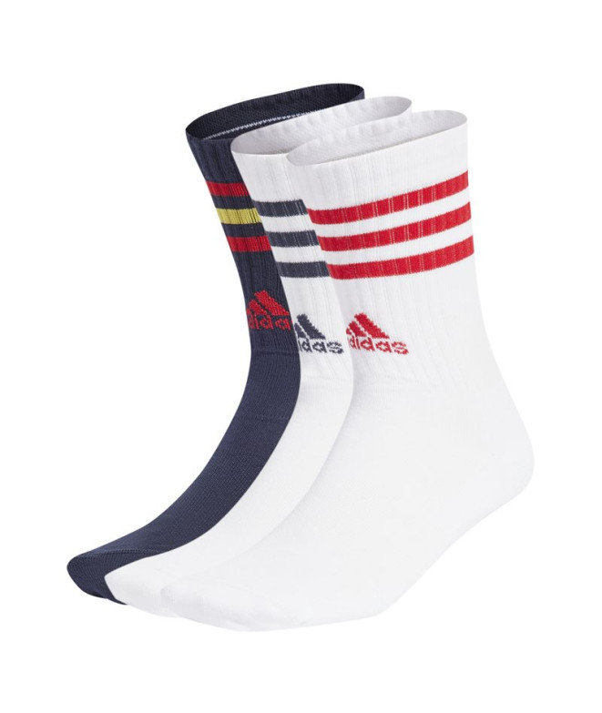 Calcetines adidas 3Stripes Cushioned Sportswear Crew 3 Pair Infantil Blanco