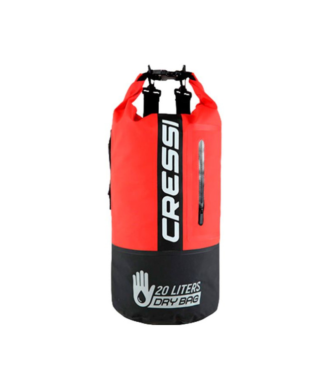 Bolsa Cressi Dry Pvc Premium 20Lts Negro-Rojo