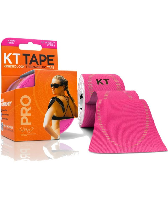 PRO KT Tapes Fita adesiva pré-cortada (20 X 25cm) 5 metros Hero Pink