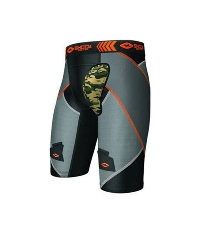 Calça Hóquei Compressive Ice Shock Doctor Cross Preto/Cinza Homem