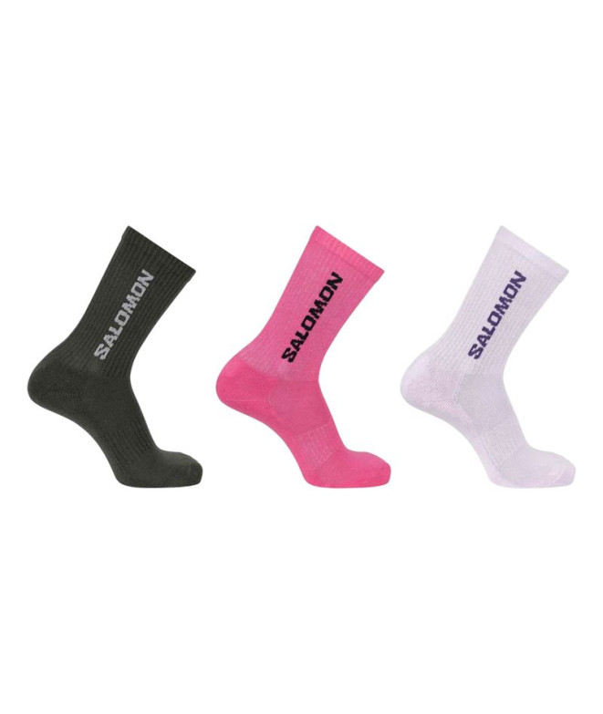 Chaussettes Montagne Salomon de 365 Crew Knockout Pink/Black