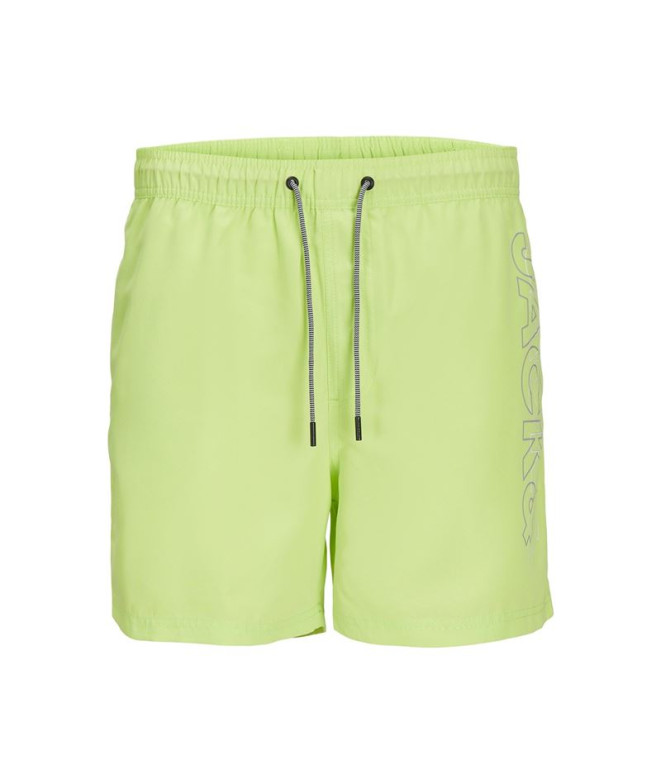 Fato de banho Homem Jack & Jones Fiji Double Logo Wild Lime