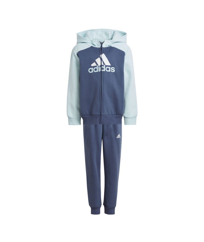 adidas Enfant Tracksuit Little Essentials Big Logo Fleece Aquamarine