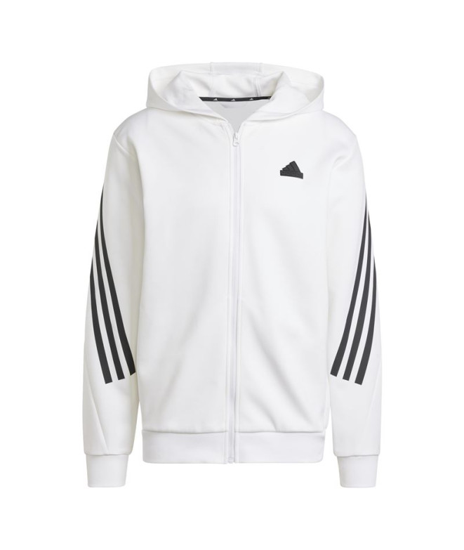 Chaqueta adidas Future Icons 3 Bandas Full-Zip Hoodie Hombre Blanco